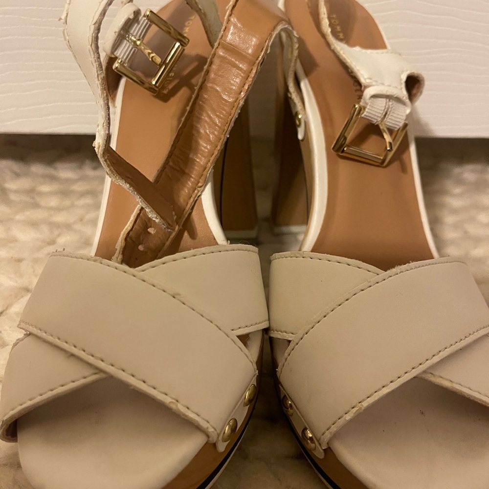 Tommy Hilfiger Cream Wedge Sandals